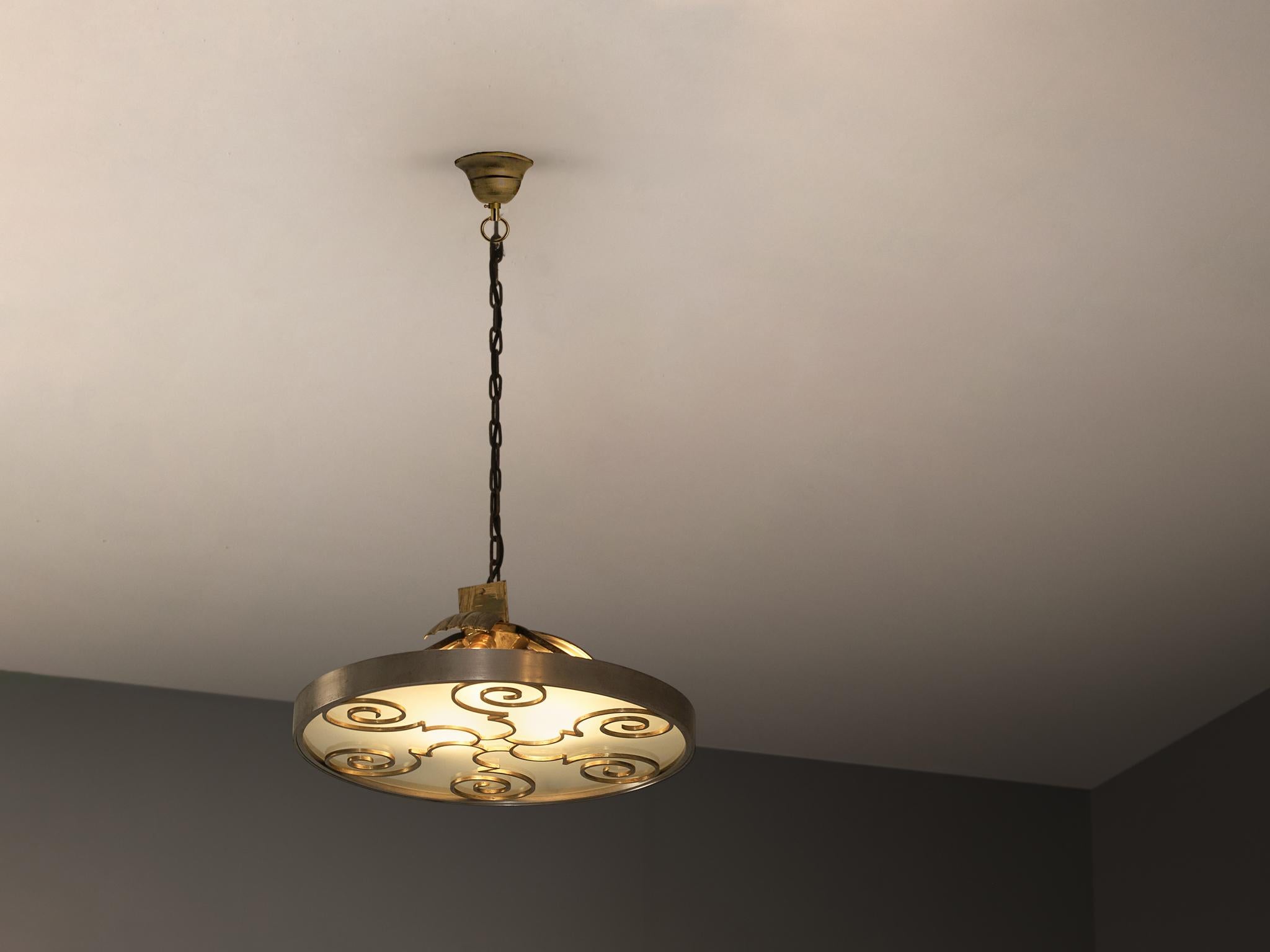 Lars Holmström for Arvika Konsthantverk Art Deco Ceiling Light For Sale 1
