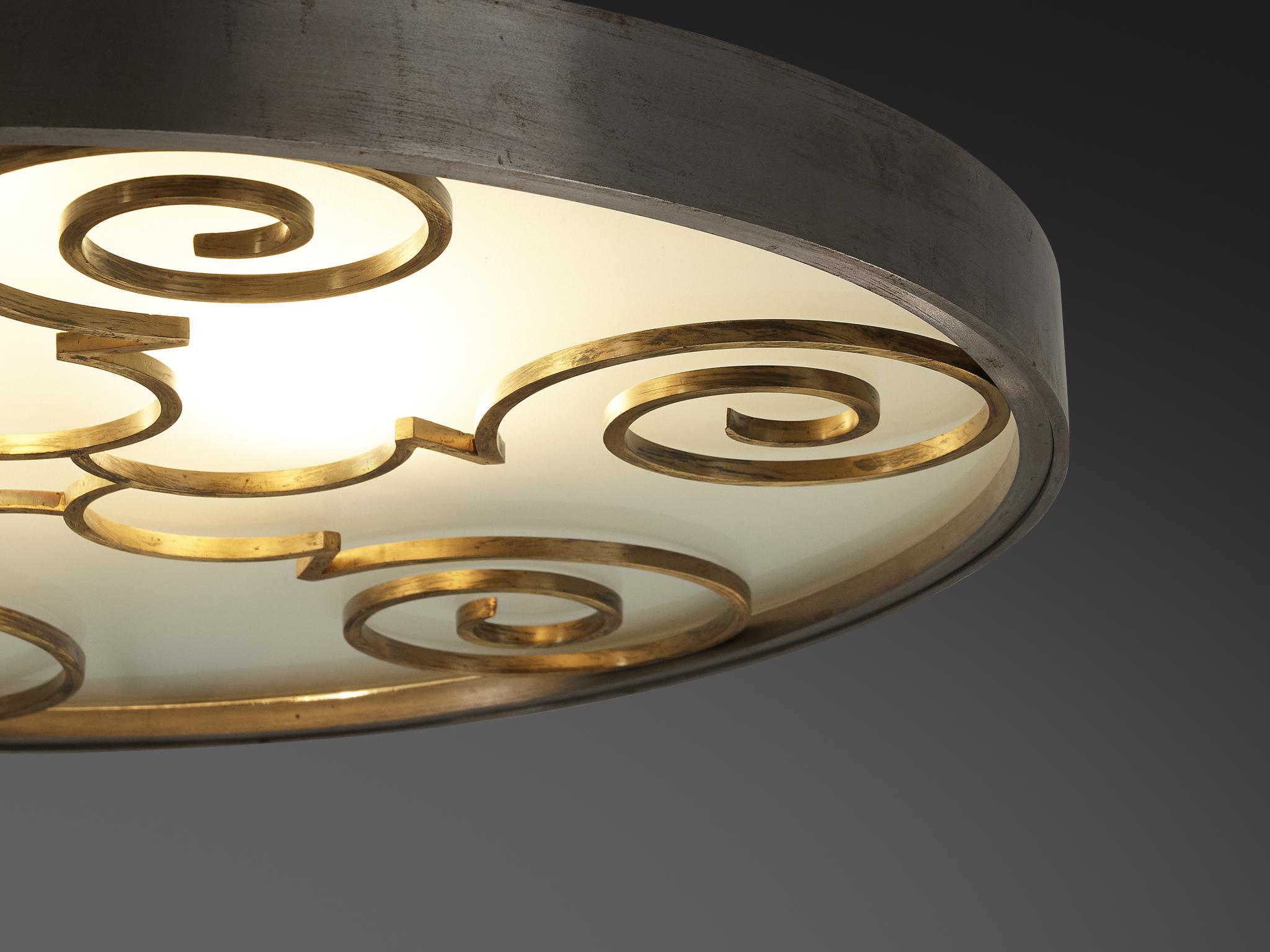 Lars Holmström for Arvika Konsthantverk Art Deco Ceiling Light 2