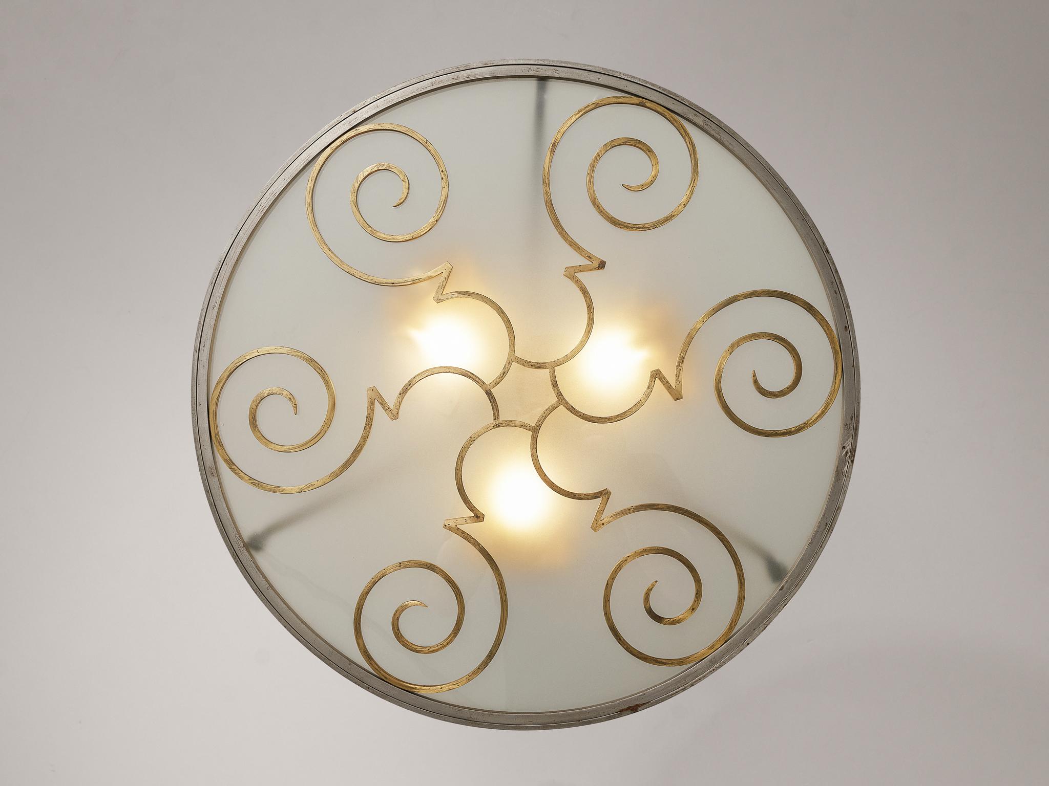 Lars Holmström for Arvika Konsthantverk Art Deco Ceiling Light 3