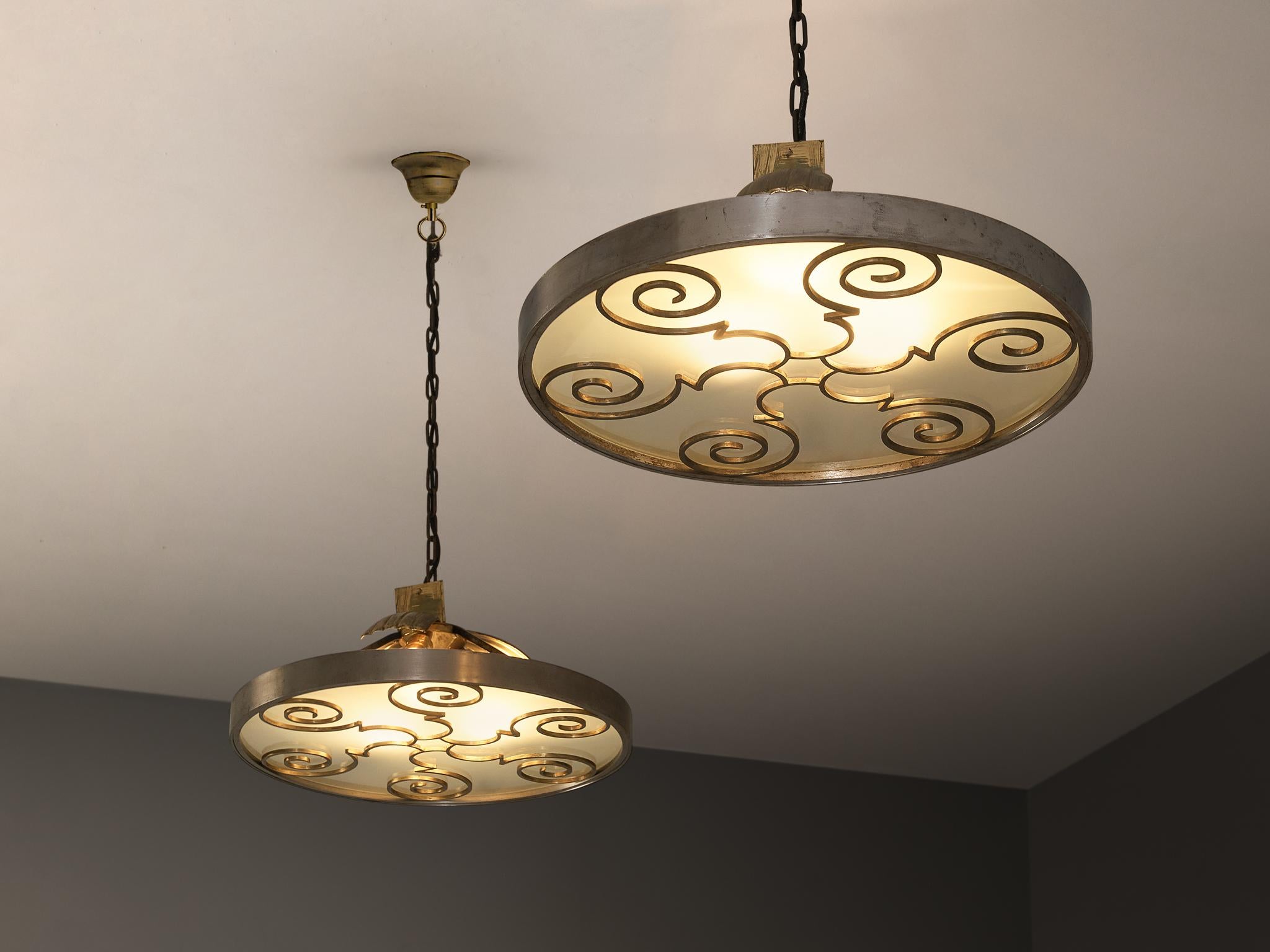Mid-20th Century Lars Holmström for Arvika Konsthantverk Art Deco Ceiling Lights
