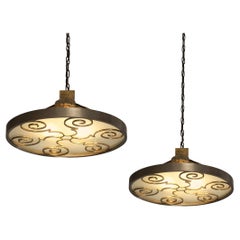 Lars Holmström for Arvika Konsthantverk Art Deco Ceiling Lights