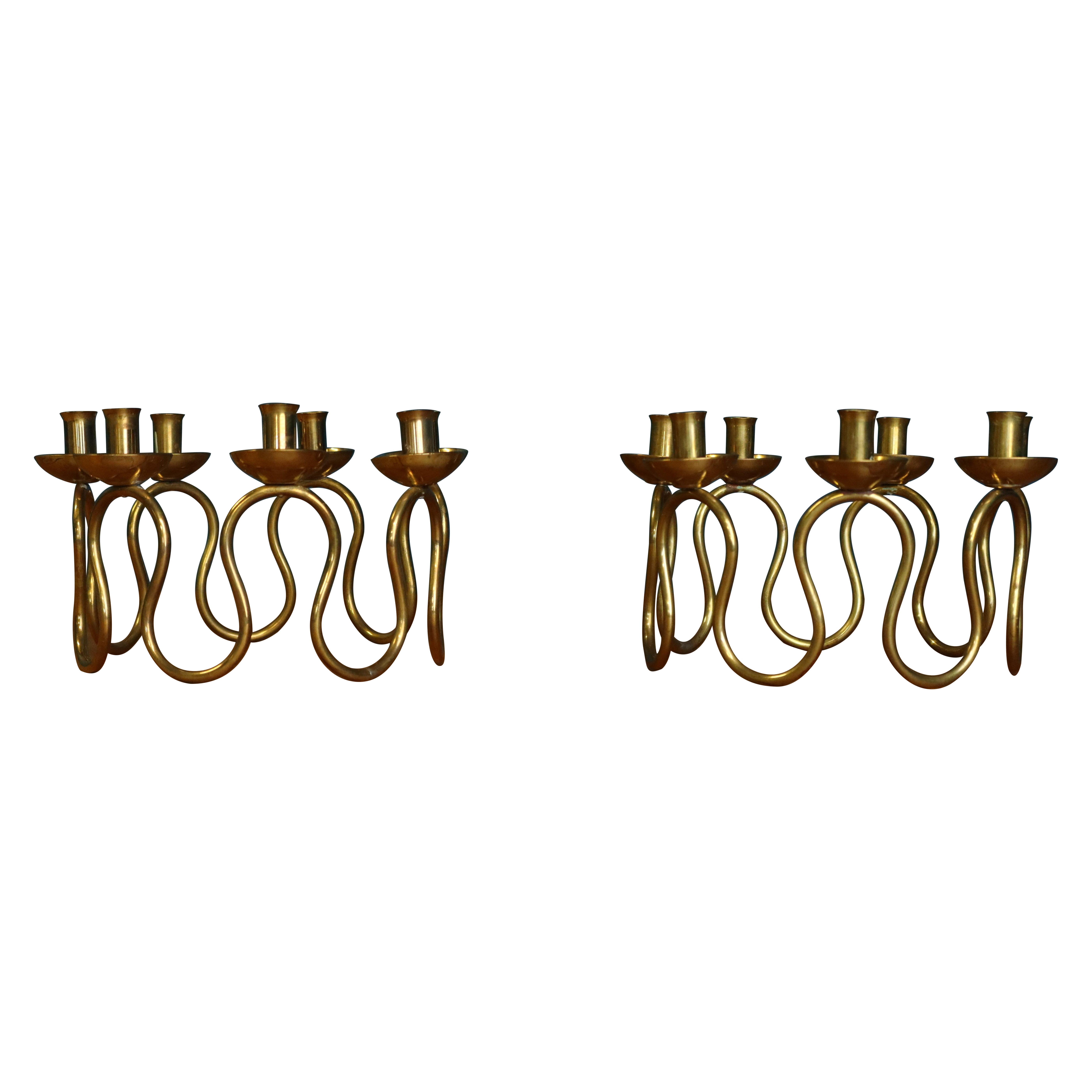 Lars Holmström for Svenskt TennBrass Candelabra, Sweden, 1950s