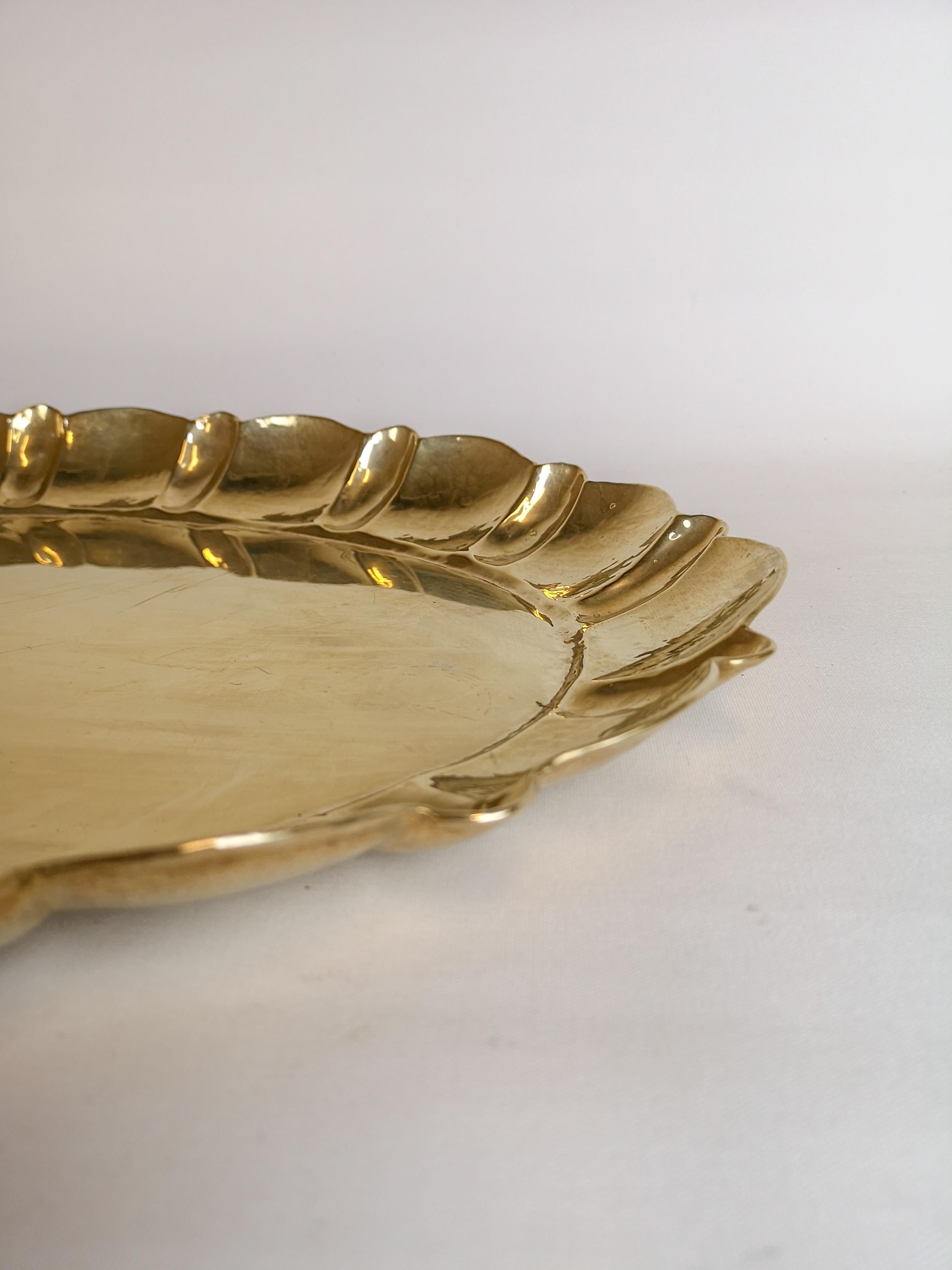 Mid-Century Modern Lars Holmström Large Tray in Brass by Lars Holmström in Arvika, Sweden