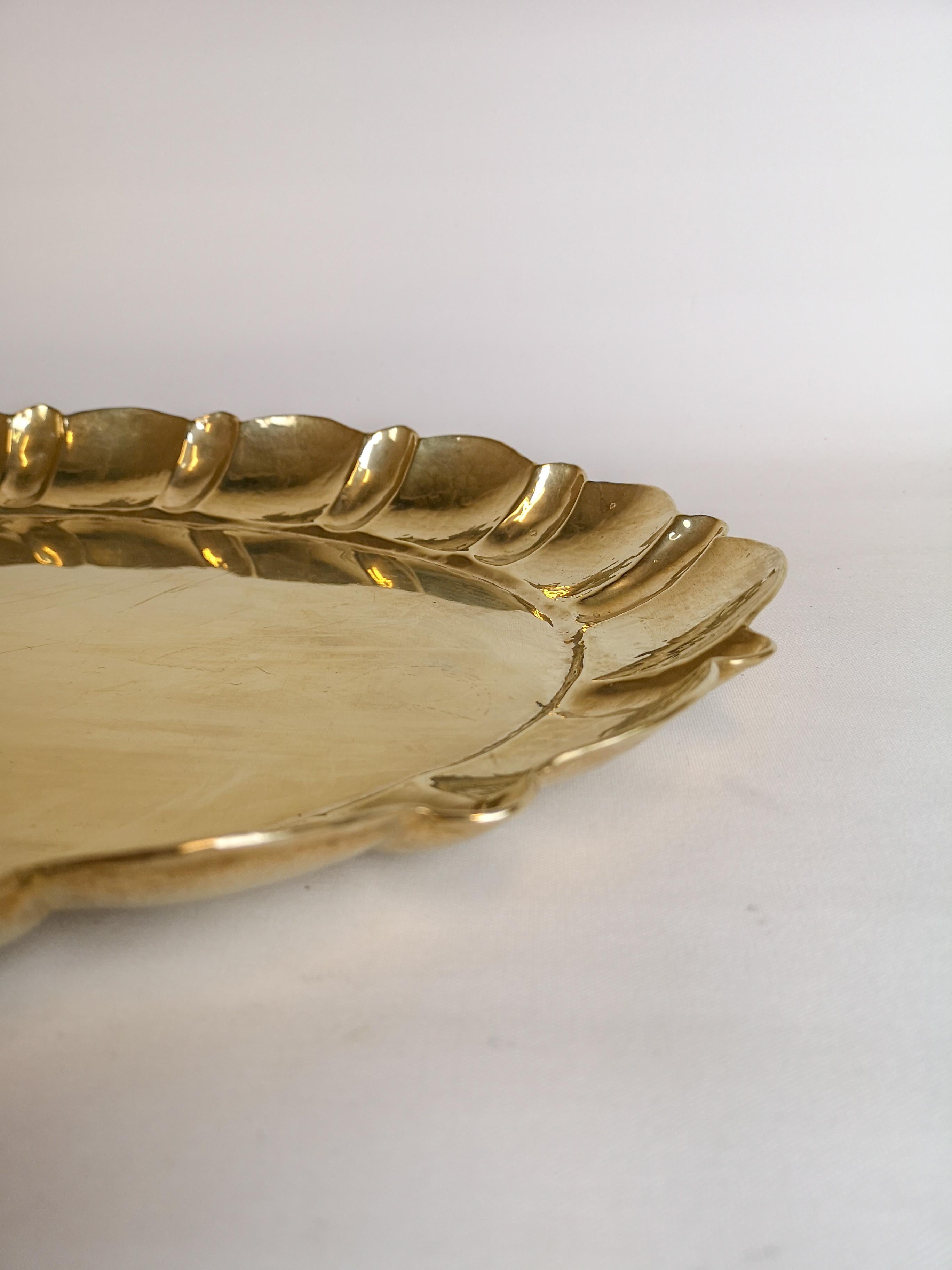 Mid-Century Modern Lars Holmström Large Tray in Brass by Lars Holmström in Arvika, Sweden For Sale