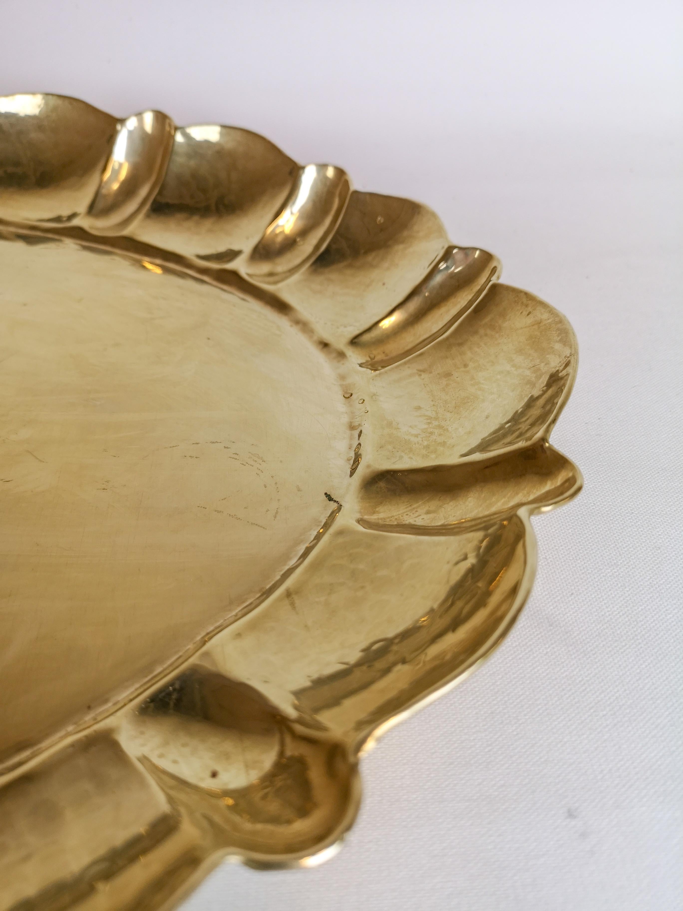 Swedish Lars Holmström Large Tray in Brass by Lars Holmström in Arvika, Sweden