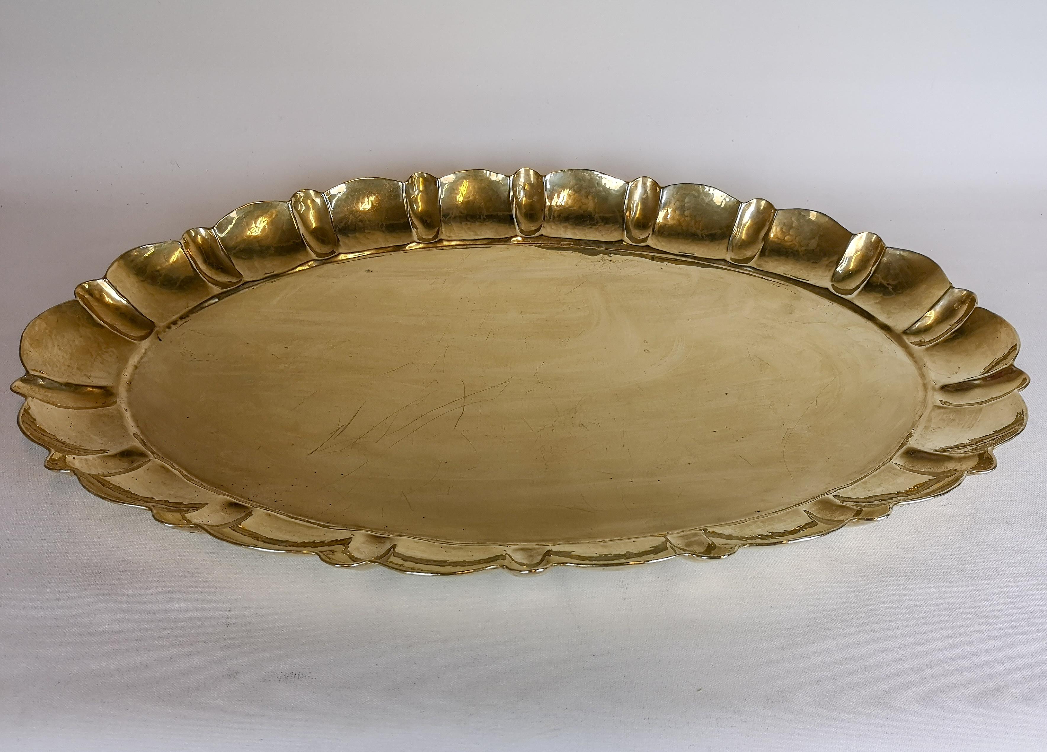 Lars Holmström Large Tray in Brass by Lars Holmström in Arvika, Sweden For Sale 1