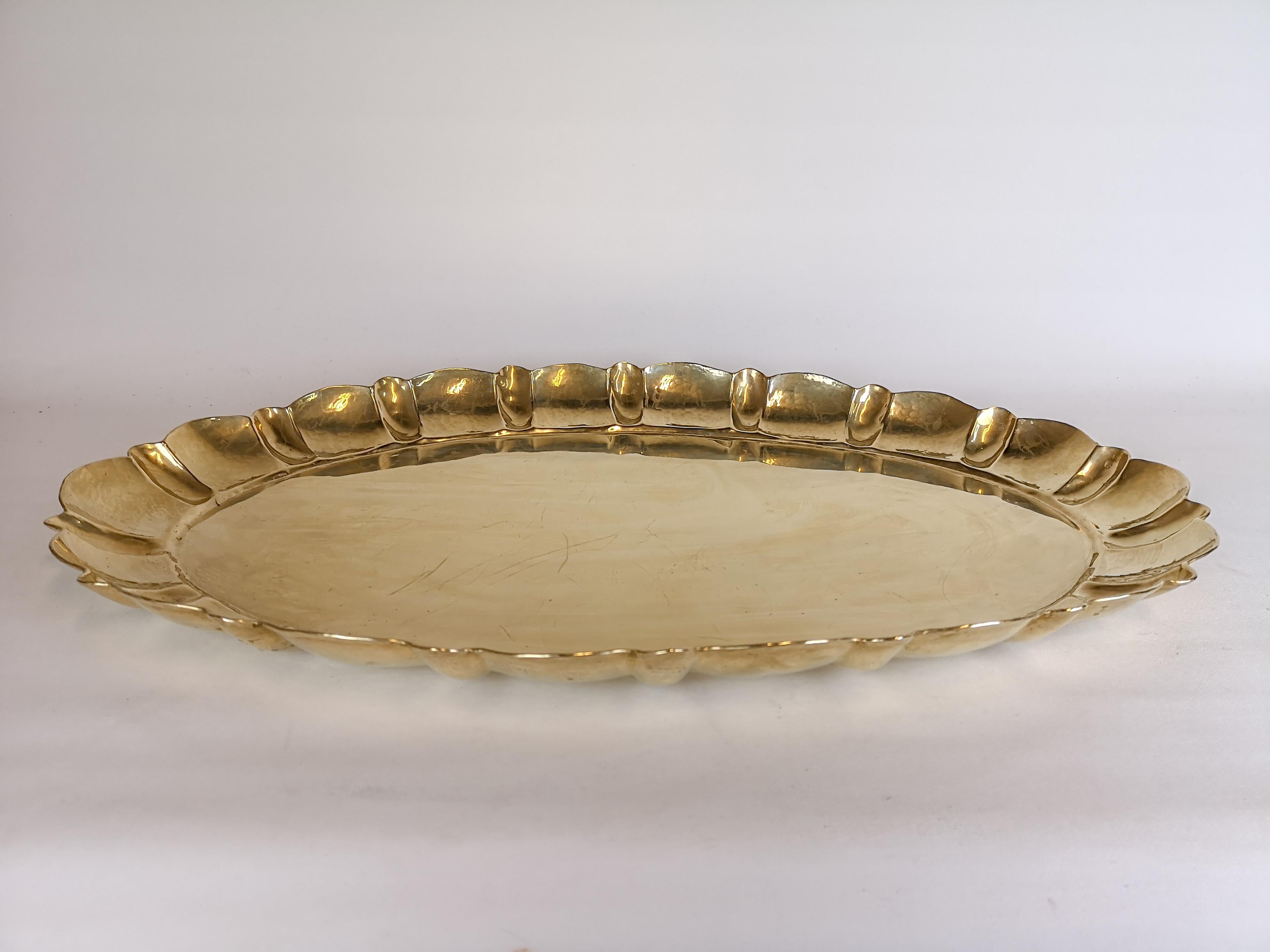 Lars Holmström Large Tray in Brass by Lars Holmström in Arvika, Sweden For Sale 2