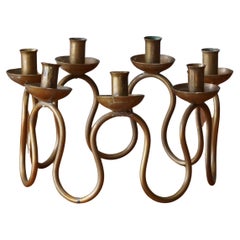 Lars Holmström, Organic Candelabra, Brass, for Svenskt Tenn, Sweden, 1950s