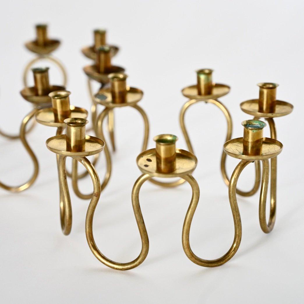 Scandinavian Modern Lars Holstörm Brass Candleholder For Sale