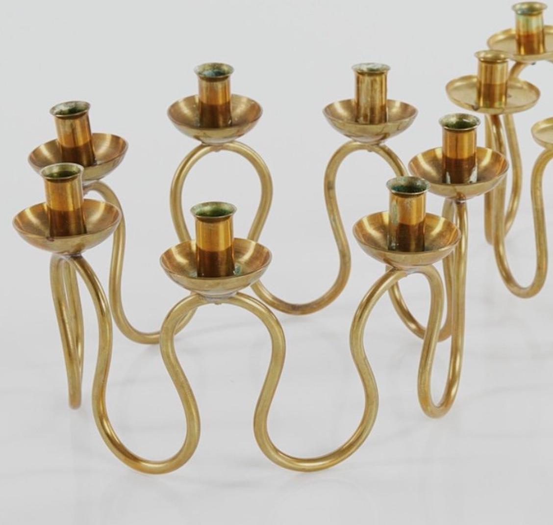 Swedish Lars Holstörm Brass Candleholder For Sale
