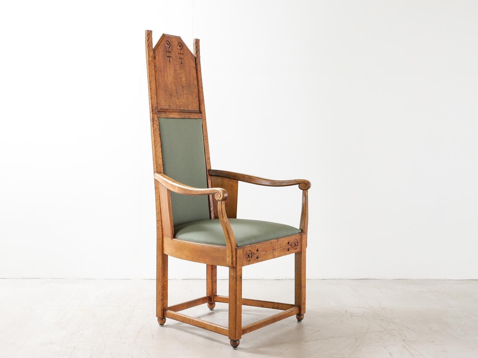 Wood Lars Israël Wahlman Swedish Arts & Crafts Armchair For Sale