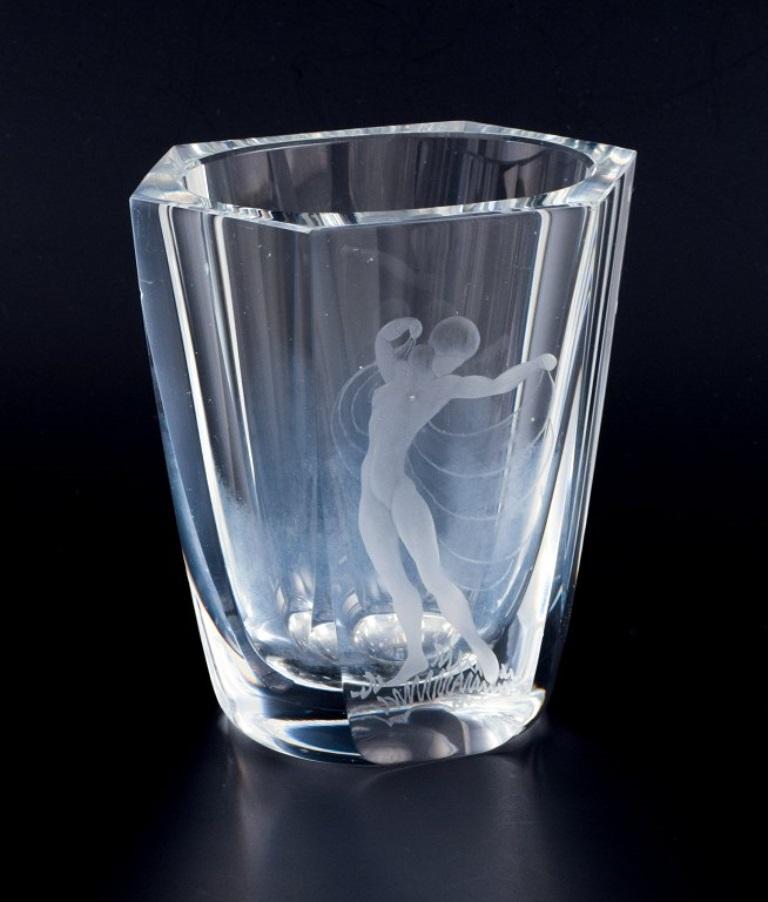Lars Kjellander for Kosta, Sweden.
Art glass vase in clear glass with motif of nude woman.
Approx. 1930.
Perfect condition.
Signed Kjellander
Dimensions: H 10.4 x D 9.8 cm.
