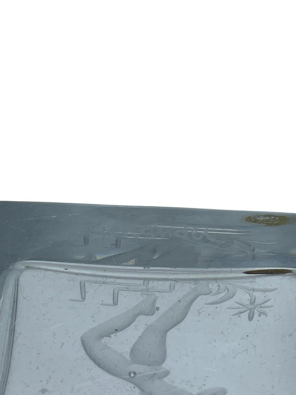 Vetro artistico Vaso in vetro acidato Art Déco di Lars Kjellander per Kosta, Svezia in vendita