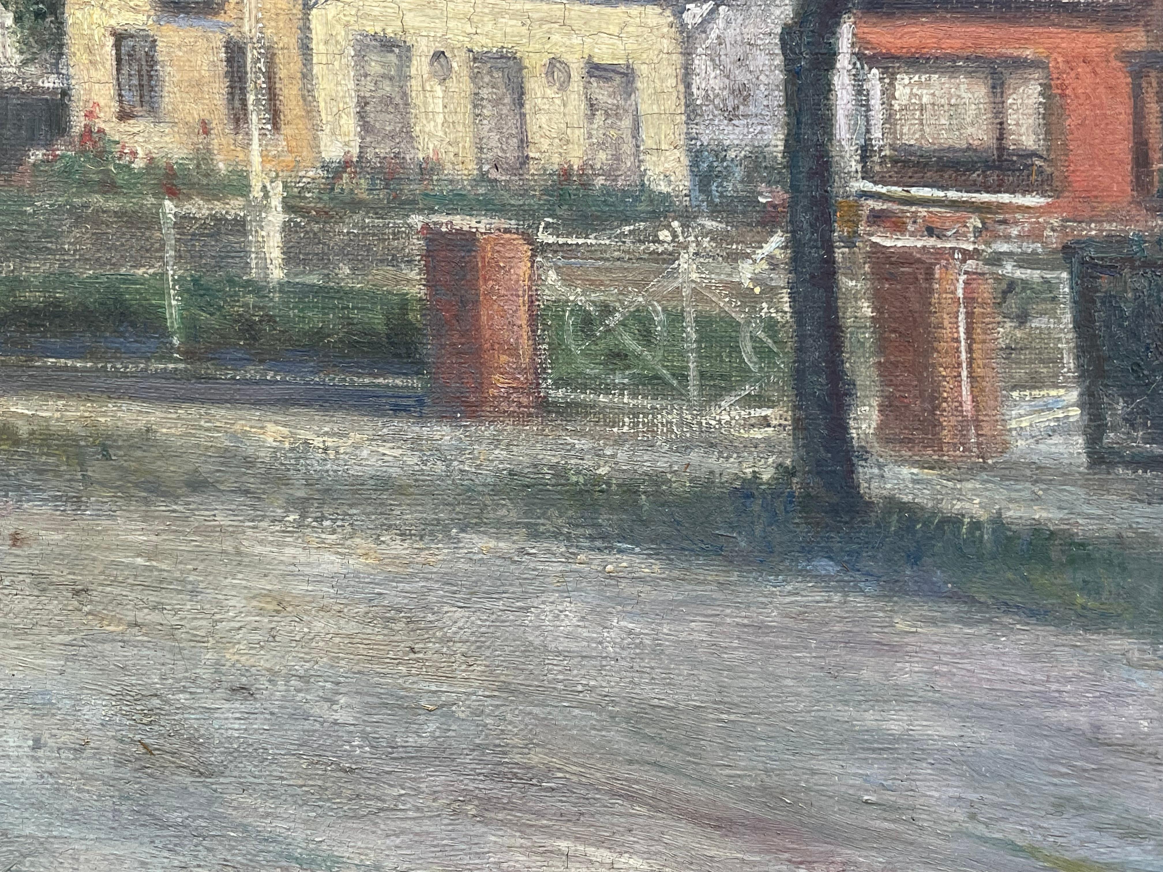 Lars Knudsen Buus (1874-1947) dipinto ad olio di case classiche danesi degli anni '30 in vendita 1