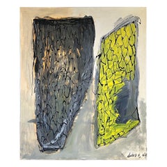 Lars Lundgren, Grande dipinto astratto a olio su tela, Danimarca, anni '90