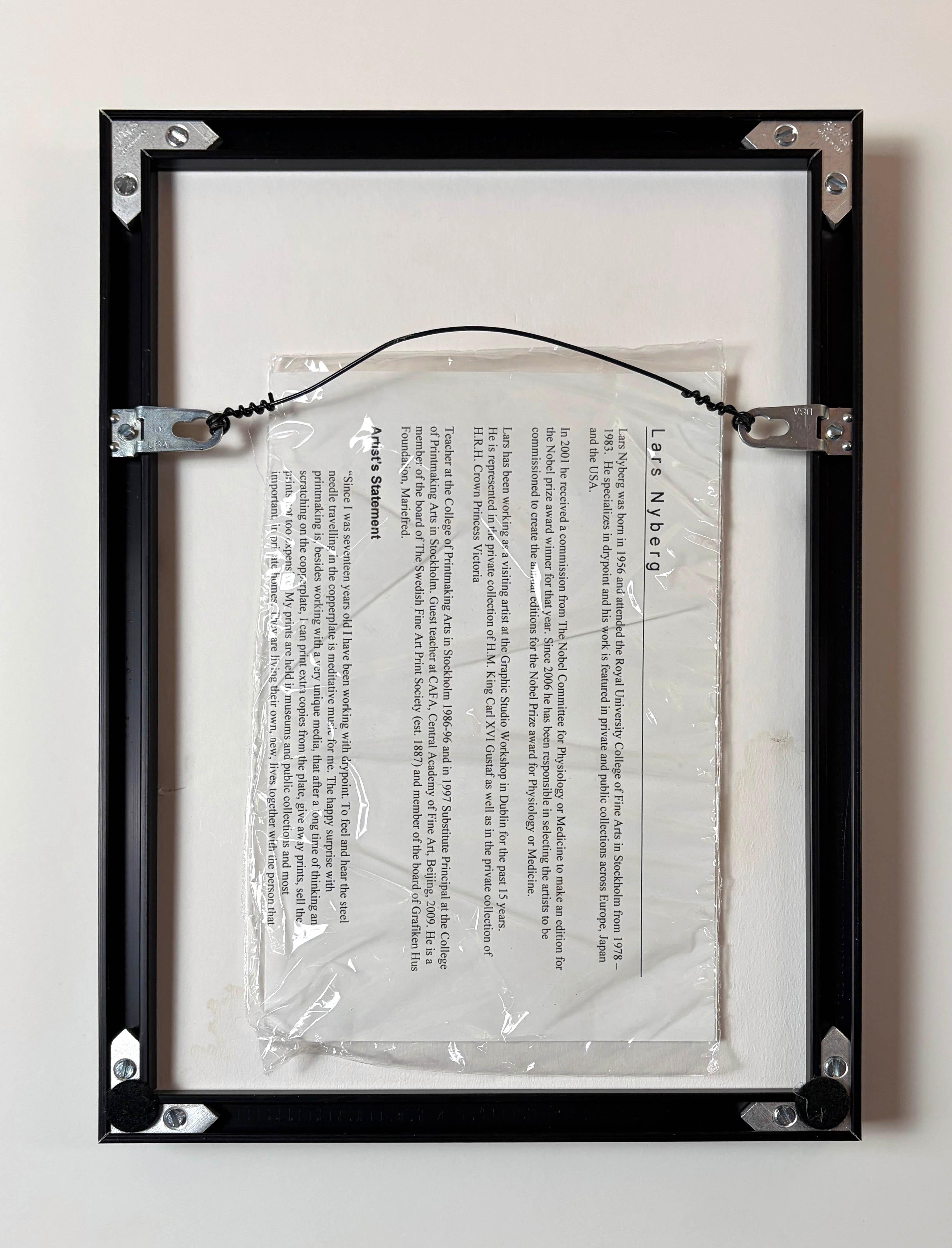 “Birch” — Framed Lars Nyberg Drypoint Etching, Nordic Landscape, Pencil Signed For Sale 3