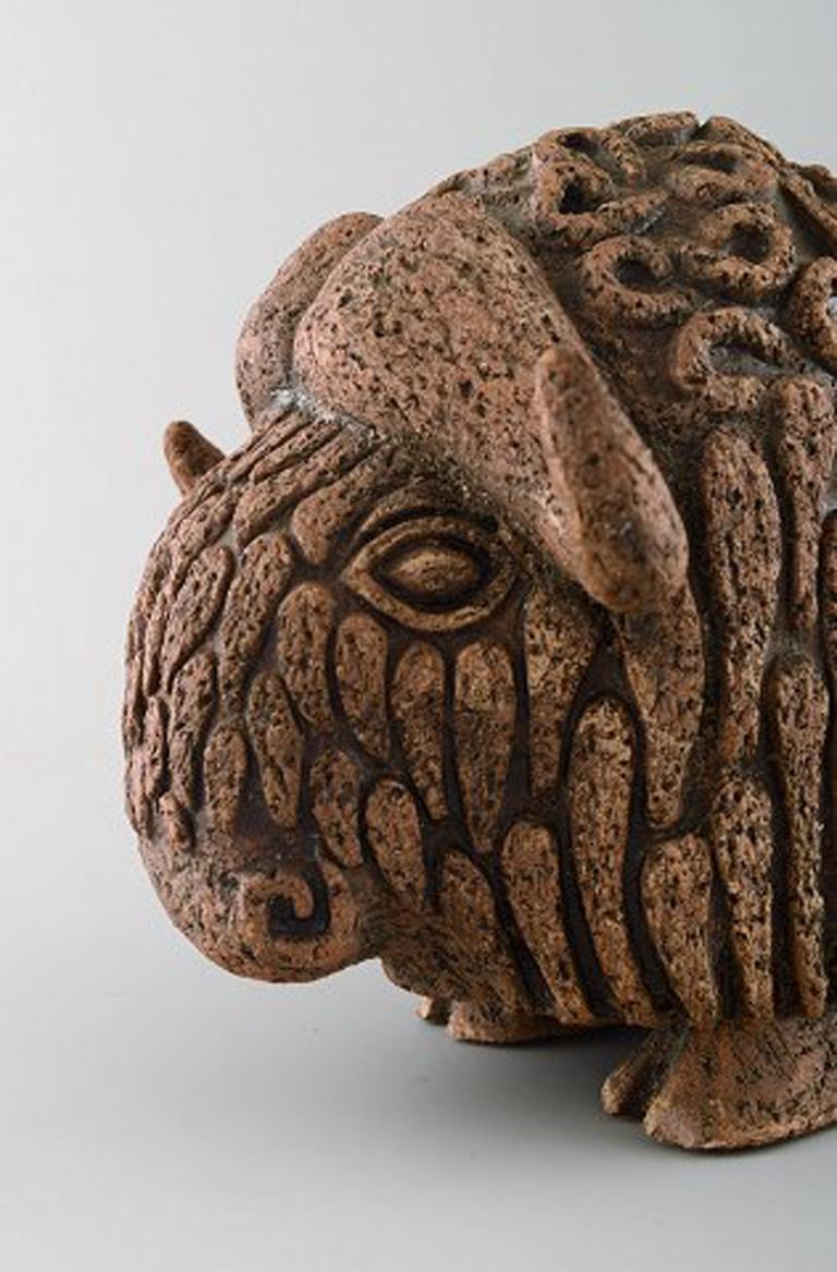 Mid-20th Century Lars Pagfeldt 'Sweden' for Tengod, Large Musk Ox in Stoneware