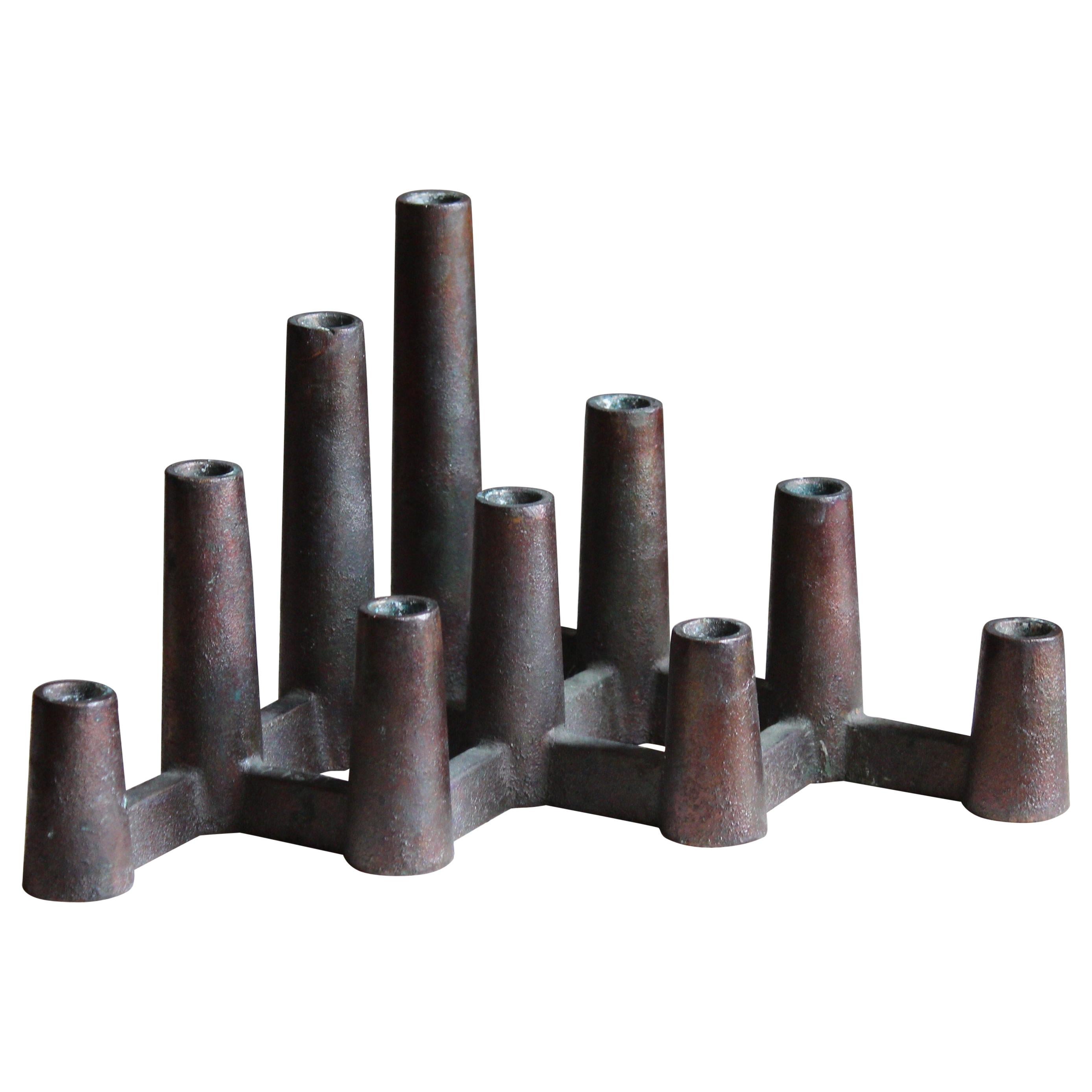 Lars Rolf, Candelabra / Sculpture, Bronzed Brass, Sweden, 1970s