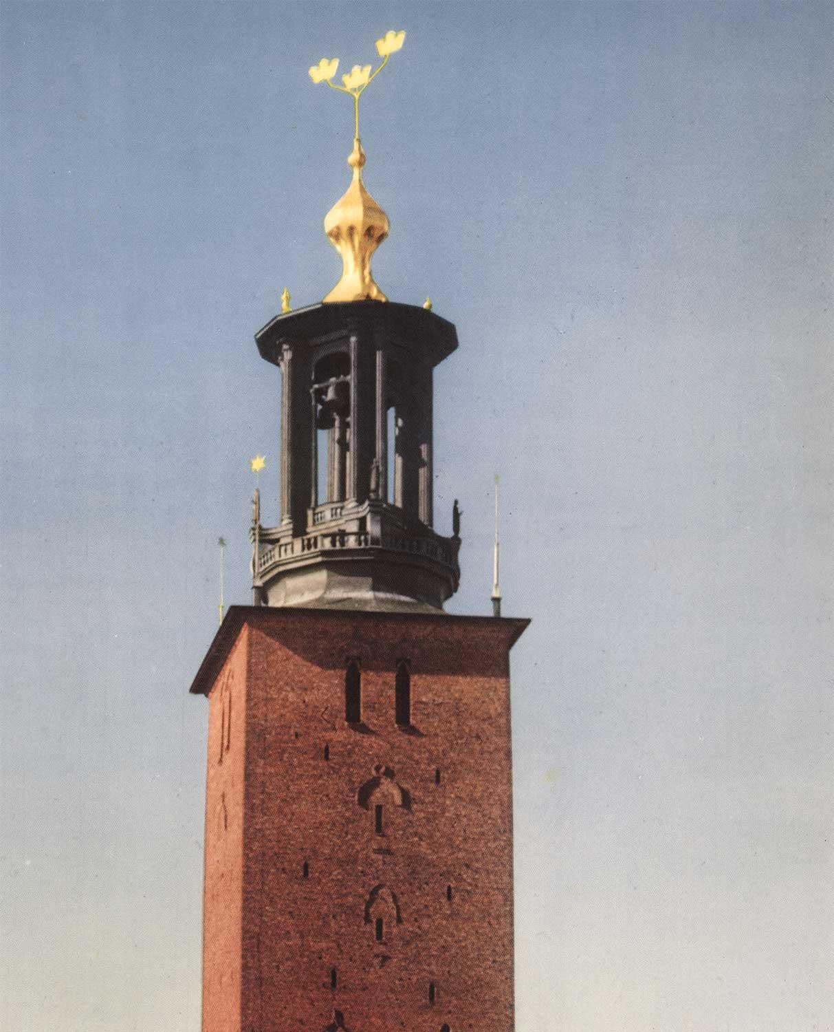 Original Stockholm (Schweden), „Stadt auf dem Wasser“, Vintage-Reiseplakat – Print von Lars Ryde