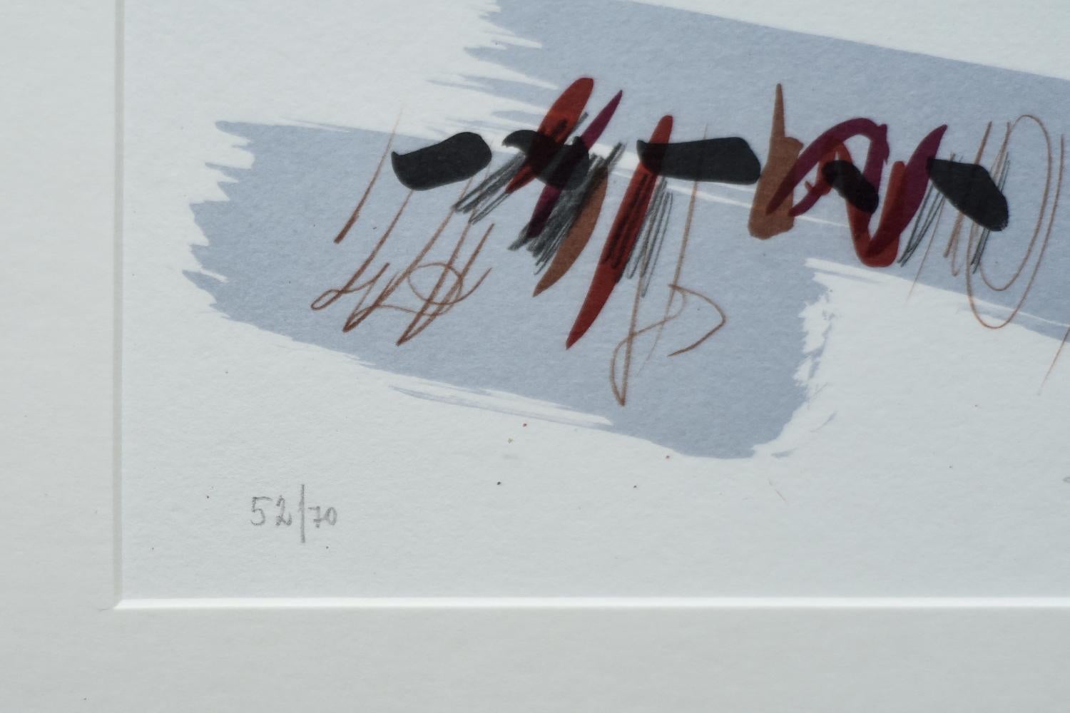 Lars Sjögren, Komposition, Farblithographie, 1970er Jahre, gerahmt im Zustand „Gut“ im Angebot in Warszawa, Mazowieckie