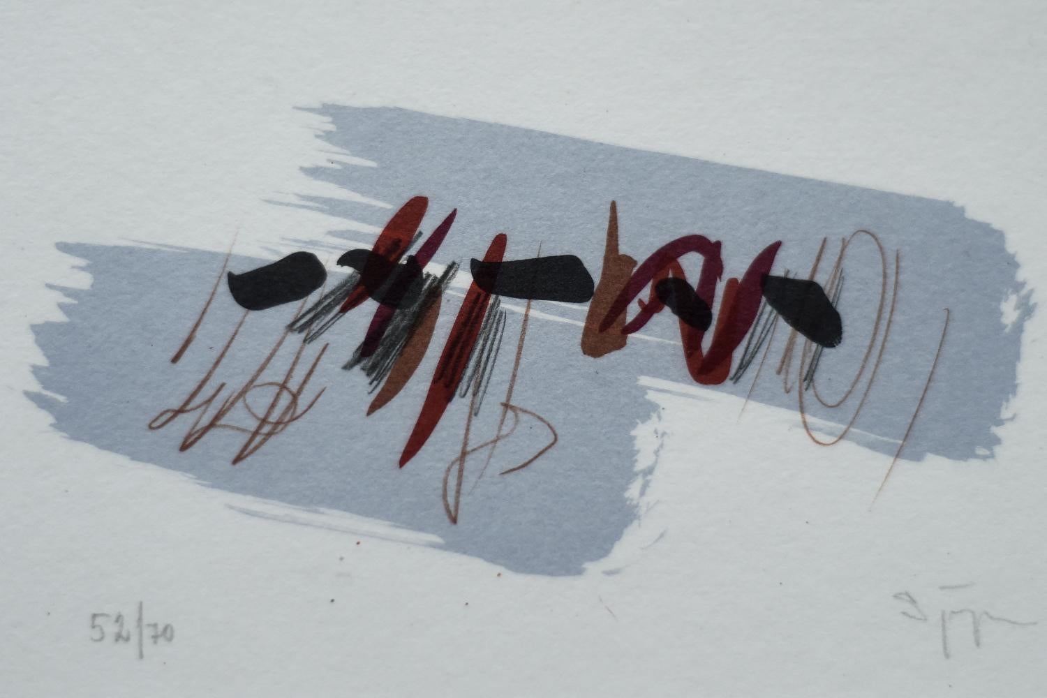 Paper Lars Sjögren, Composition, Color Lithograph, 1970s, Framed For Sale