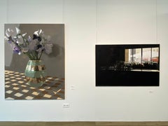 Lathyrus in Vase- 21st Century Contemporary Dutch  Still-life Oil Painting