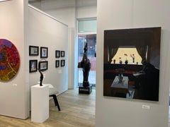 Wohnzimmer- zeitgenössisches holländisches Innenraum-Ölgemälde des 21. Jahrhunderts