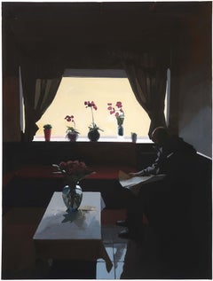 Livingroom - Peinture à l'huile d'intérieur néerlandaise contemporaine du 21e siècle