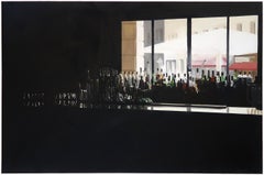 The Bar- 21st Century Contemporary Dutch 'Interior with a view' Oil Painting 