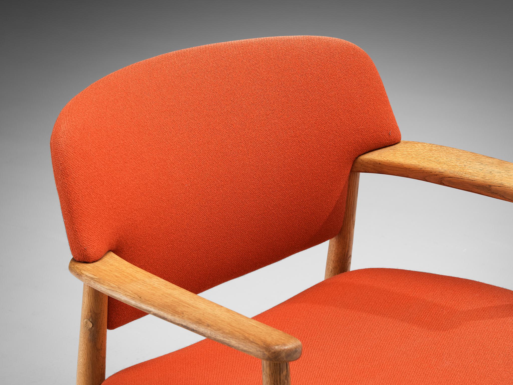 Fabric Larsen & Bender-Madsen for Fritz Hansen Dining Chair in Oak  For Sale