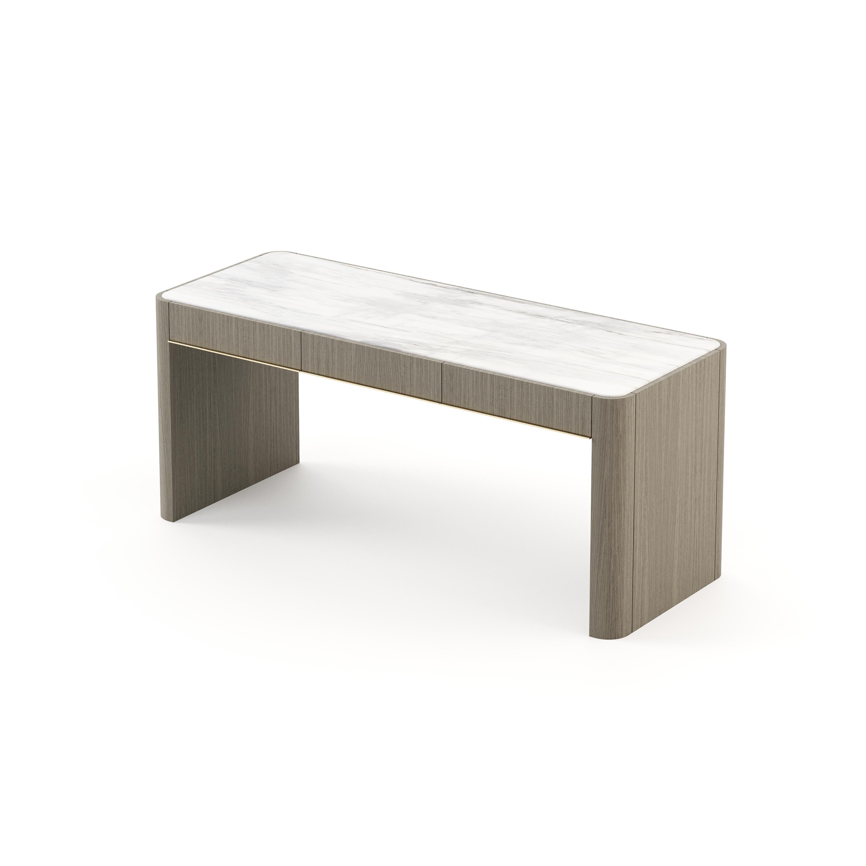Modern 21st-century Contemporary office desk, with customisable wood veneer For Sale