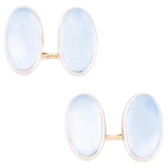 LARTER AND SONS Edwardian 14k/Platinum Moonstone Cufflinks