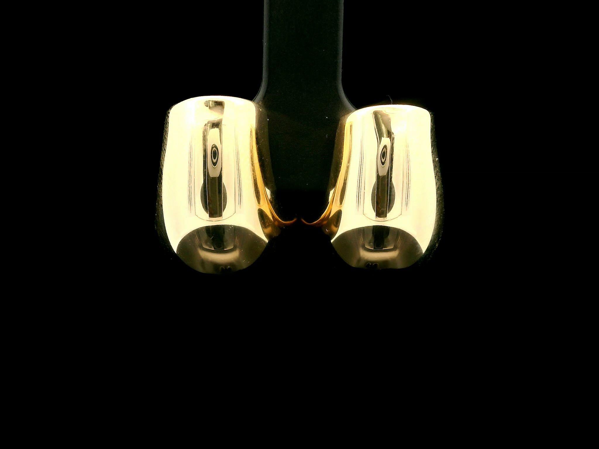 Larter & Sons 14k Yellow Gold Large Polished Puffed Cuff Hoop Earrings For Sale 1