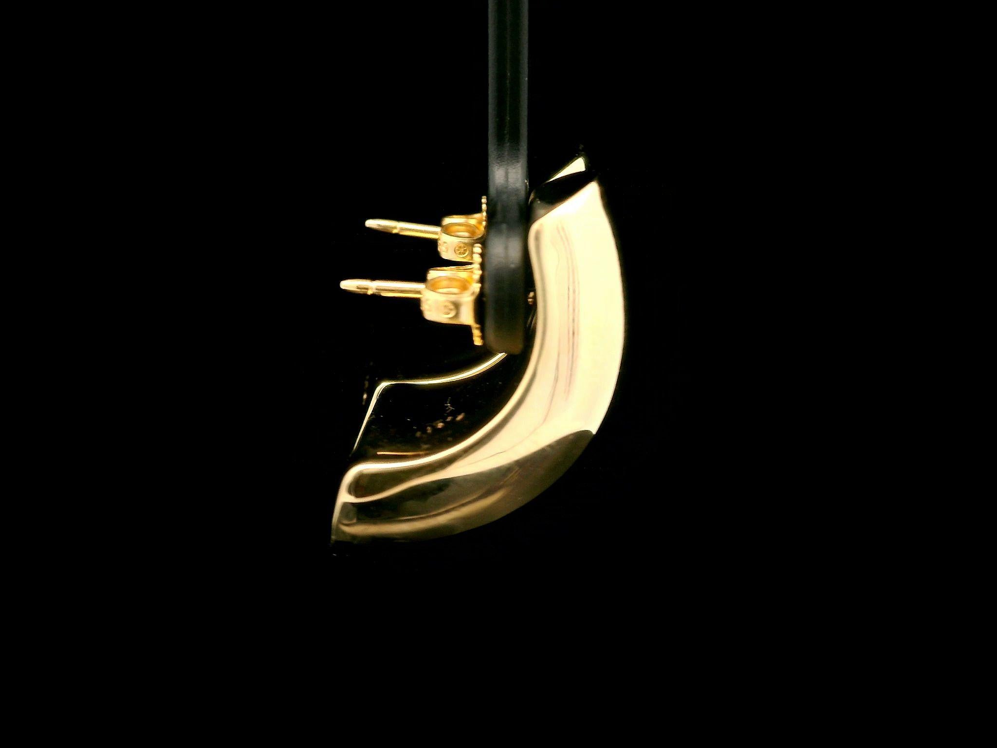 Larter & Sons 14k Yellow Gold Large Polished Puffed Cuff Hoop Earrings For Sale 2