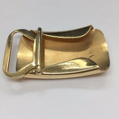Larter & Sons 14k Yellow Solid Gold Belt Buckle Art Deco 1920s American 16.1 gr