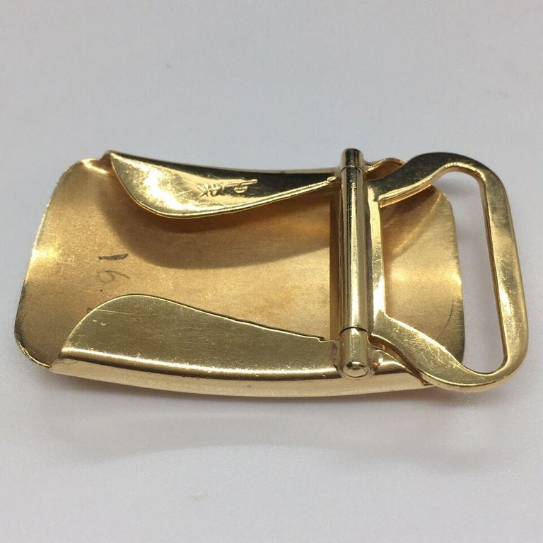 Boucle De Ceinture Ancienne En Argent Sterling Et Or 10 Carats - Style Rodéo Avec Pointe Et Support