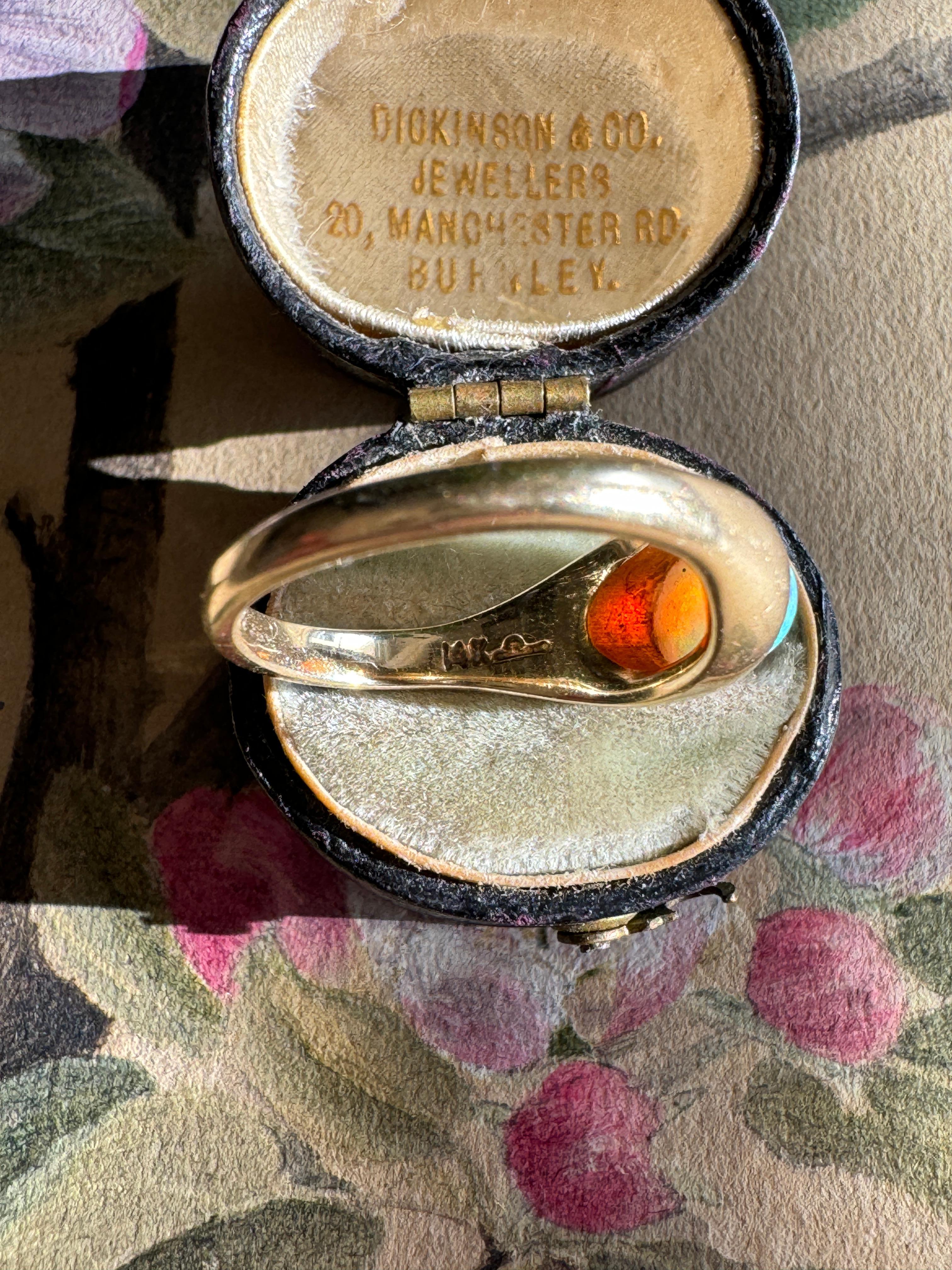 Larter & Sons Jugendstil 14K Opal Siegelring im Art nouveau-Stil 1