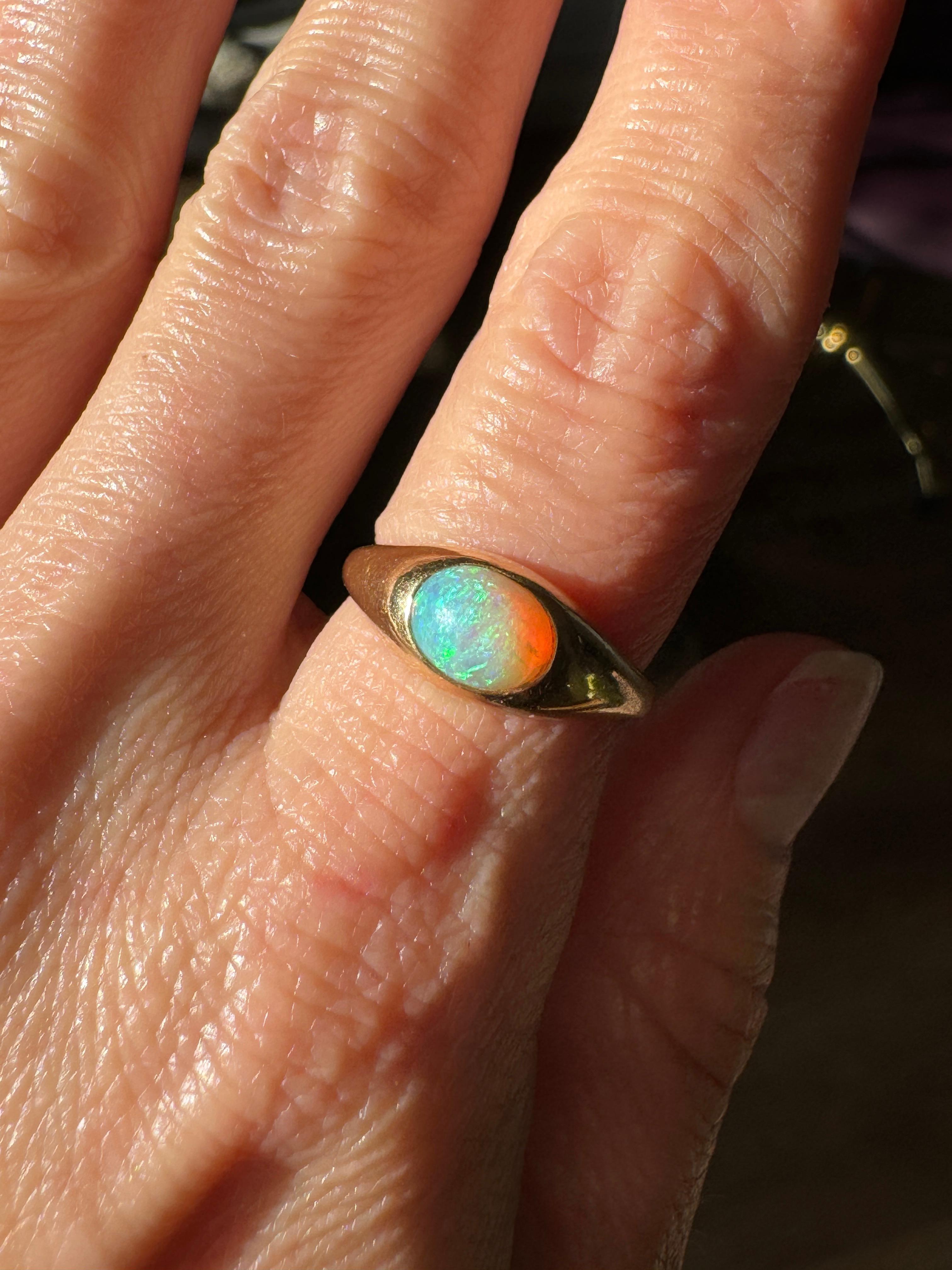 Larter & Sons Art Nouveau 14K Opal Signet Ring 2