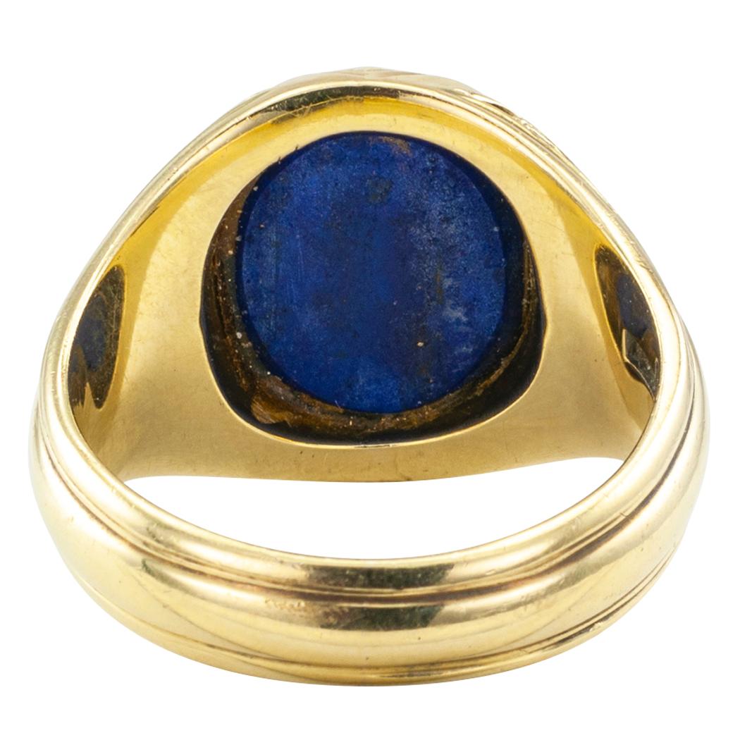 Larter & Sons Art Nouveau Lapis Lazuli Gold Ring In Good Condition In Los Angeles, CA