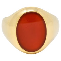 Larter & Sons Late Victorian Carnelian 14 Karat Yellow Gold Antique Signet Ring
