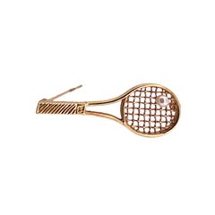 Larter & Sons Tennis Racket Brooch with Pearl