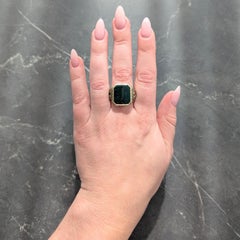 Larter & Sons Anello vittoriano con pietra di sangue in oro 14 carati, antico anello di rinascita egiziano