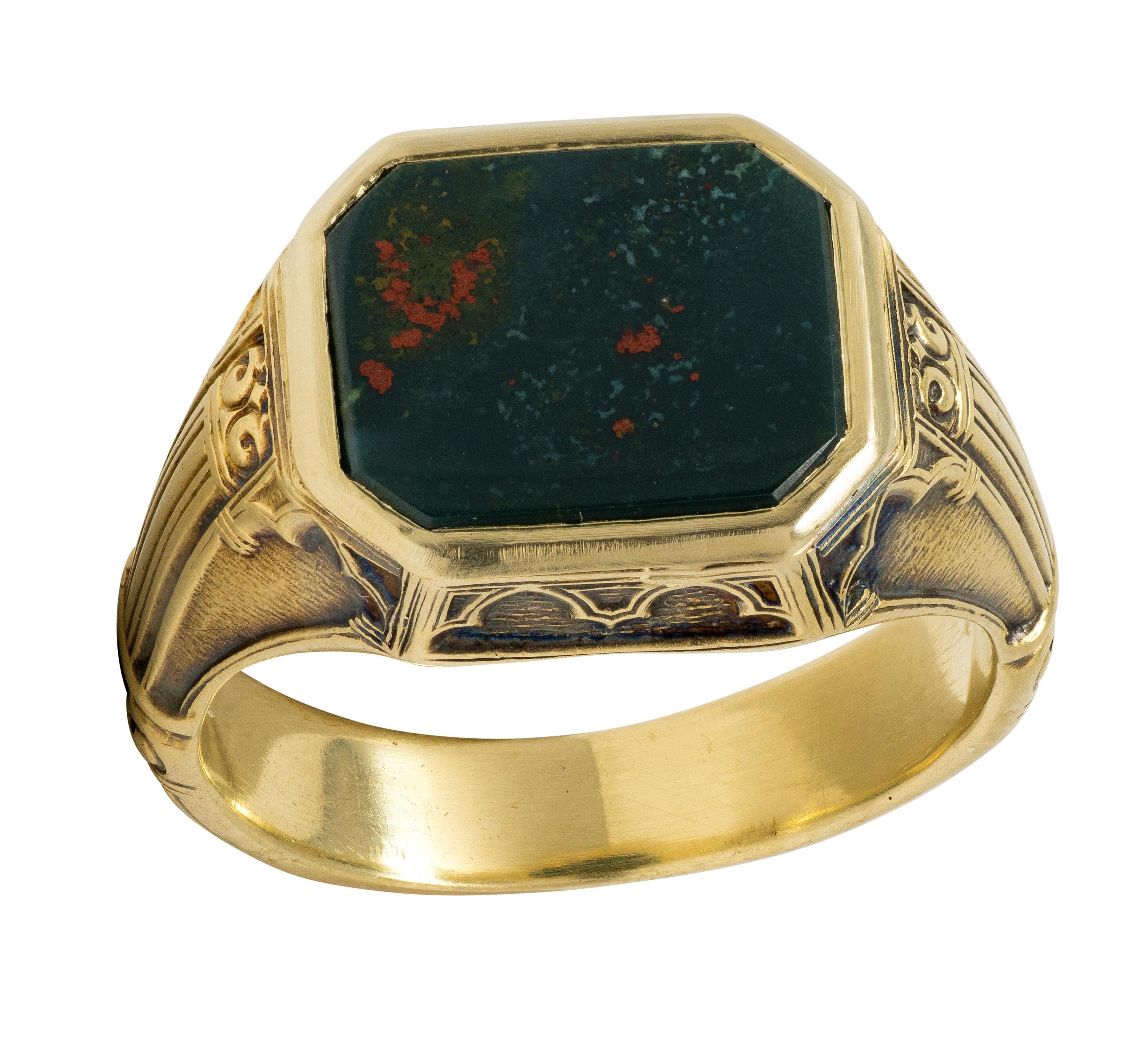 Larter & Sons Victorian Bloodstone 14k Gold Antiq… - image 8