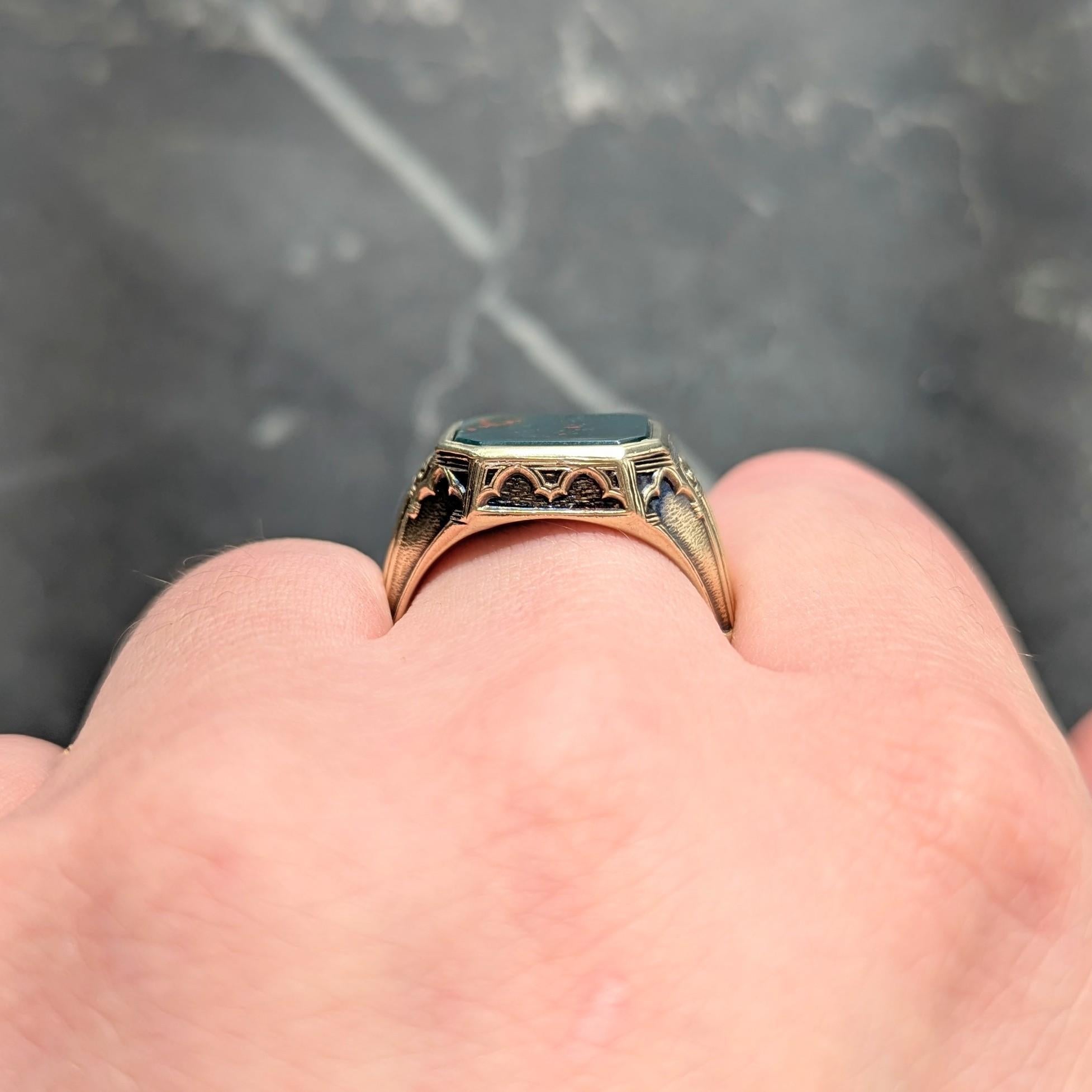 Larter & Sons Victorian Bloodstone 14k Gold Antiq… - image 9