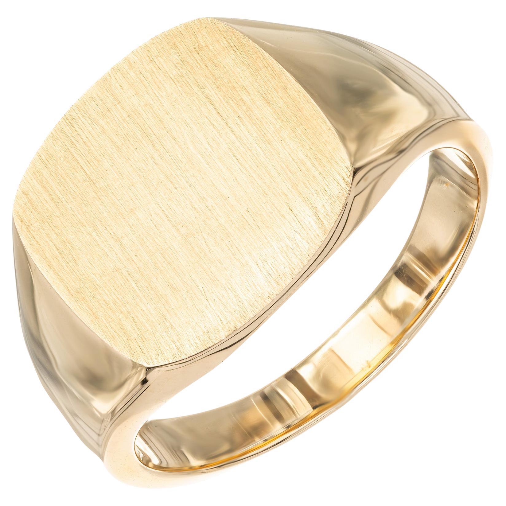 Anello Signet in oro giallo Larter & Sons
