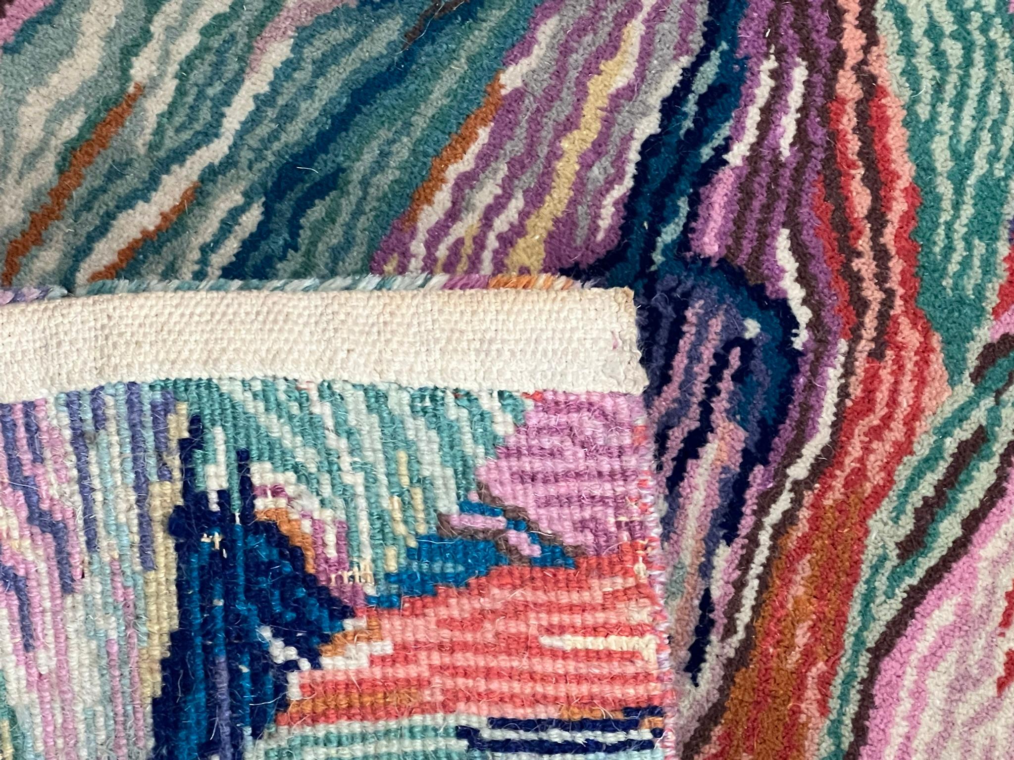Craftsmanship meets fashion: handmade rug Missoni decor Tulip '93 For Sale 3