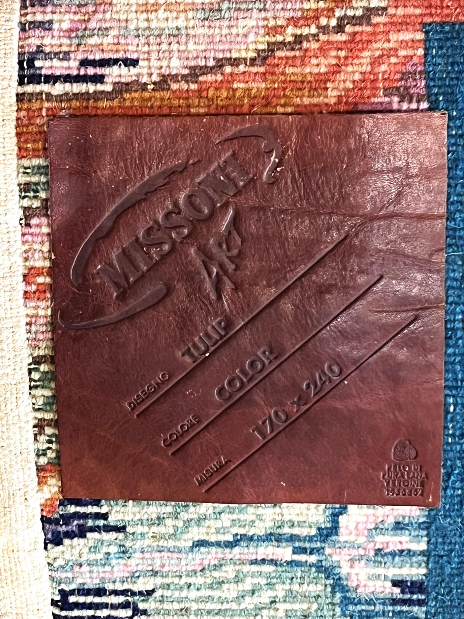 Craftsmanship meets fashion: handmade rug Missoni decor Tulip '93 For Sale 4