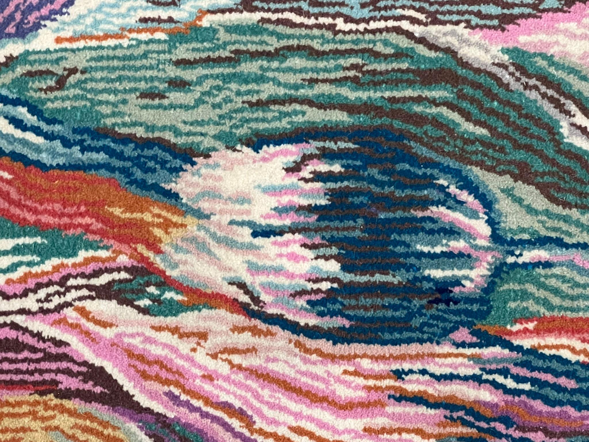 Craftsmanship meets fashion: handmade rug Missoni decor Tulip '93 In Excellent Condition For Sale In Firenze, IT