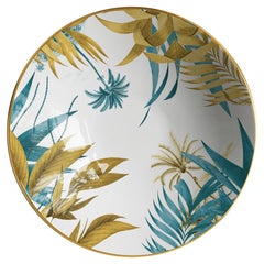 Las Palmas Big Porcelain Bowl with Yellow and Blue Palms