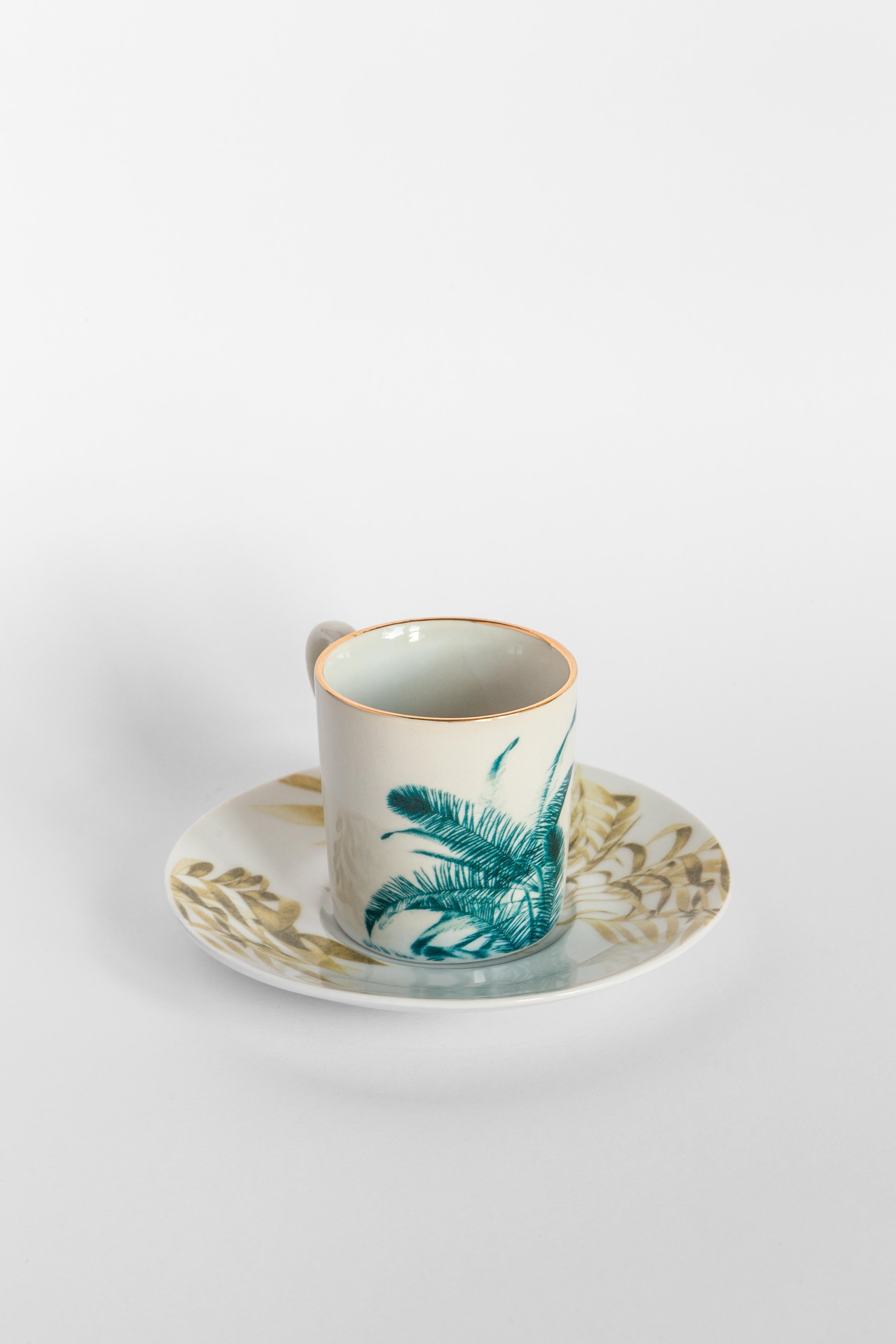 The Las Palmas Porcelain Collection owes its name to the city of Palmas, in Brazil. It is a true tribute to palm trees, whether it is their leaves, the whole plant, or even the landscape in which they live and thrive. The varied species represented